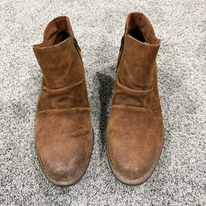 Born Rustic Brown Leather Suede Zip Up Ankle Boots Boho Casual Women’s US 10 M